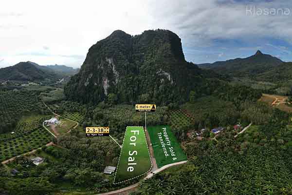 for sale - 2 Rai 3 Ngan, Stunning Mountain View Land  - Nong Thaley, Krabi